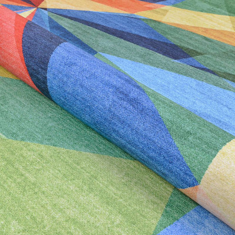 Rainbow Retro Multicolor Area Rug, Rectangle 5' x 8'