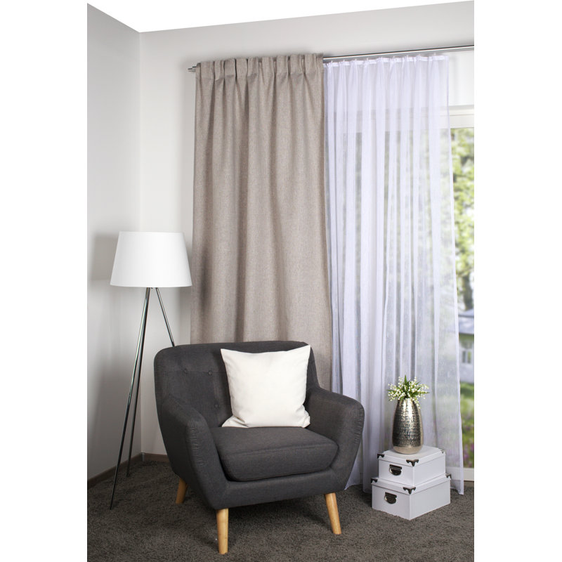 Monier Blackout Curtain, Taupe, Width 450 x Drop 245 cm