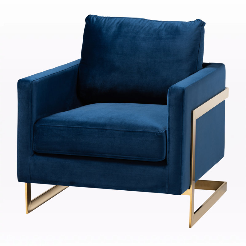Velvet Armchair, Navy Velvet