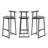 27''H Barstool Set Of 3 Wooden Round Bar Stools With Footrest Modern Kitchen Chairs For Counter