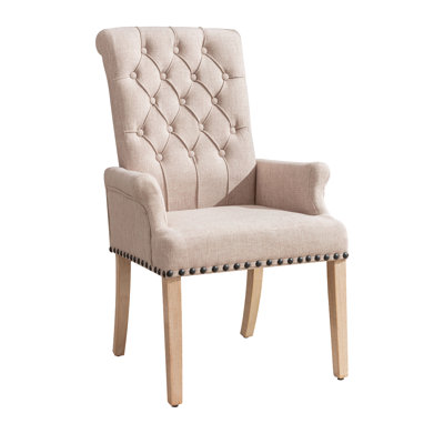20.5'' H Tufted Linen Upholstered Armchair