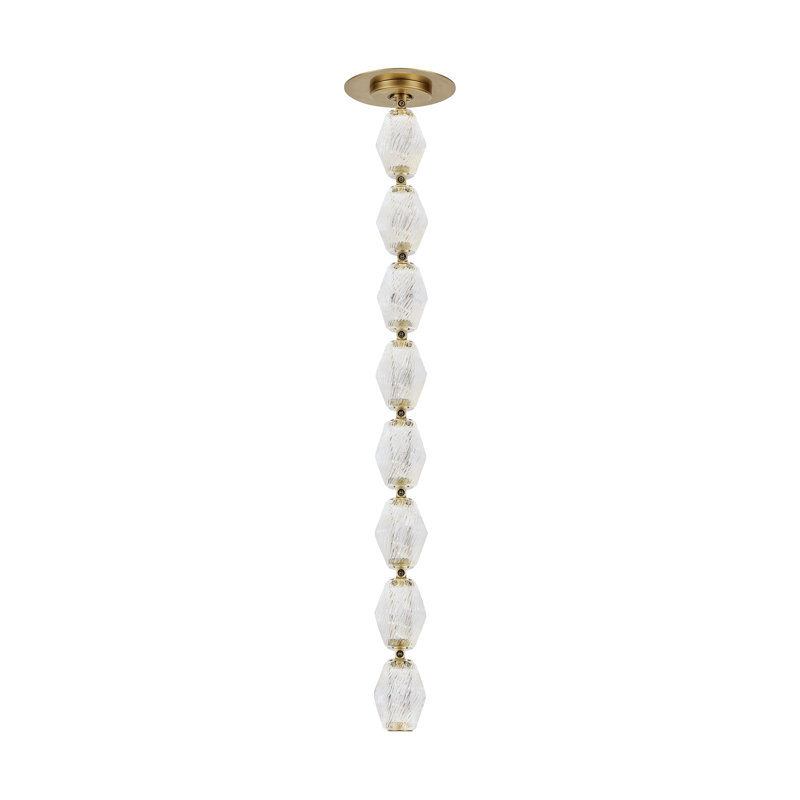 Collier LED Pendant, Natural Brass, 51.6" H x 2" W x 2" D, 3000K