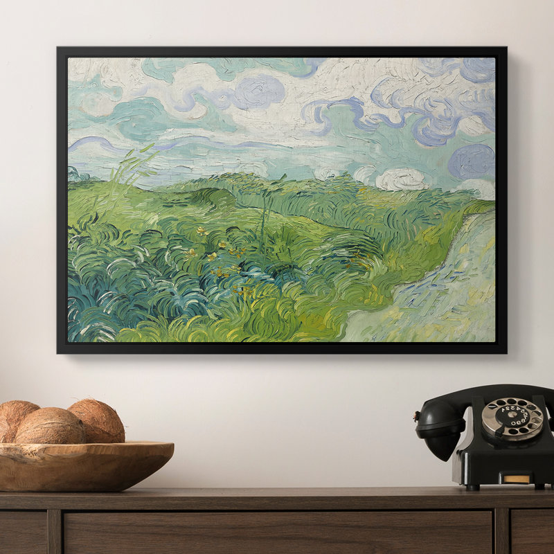 Green Wheat Field, Auvers, 1890 - Vincent van Gogh, toile tendue avec châssis, 16 x 24, Naturel