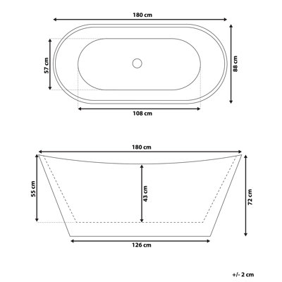 Arick 880 mm W Freestanding Acrylic Bath