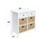 Console de rangement à finition blanche - 6 tiroirs pour une armoire avec poignées de tiroir élégantes et espace-656982996