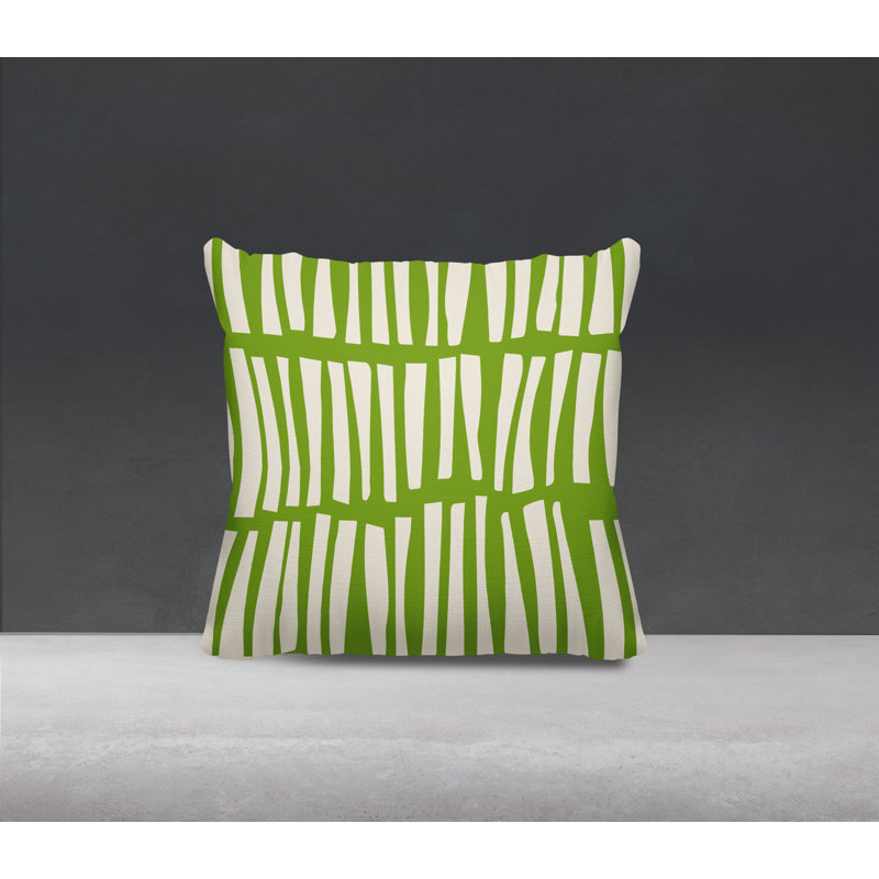 Coussin décoratif réversible Clayton, H 17 po x l 17 po, Chartreuse / blanc cassé