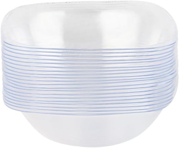 Bol à dessert carré en plastique transparent 6 oz EcoQuality 120 invités, Ensemble de 60