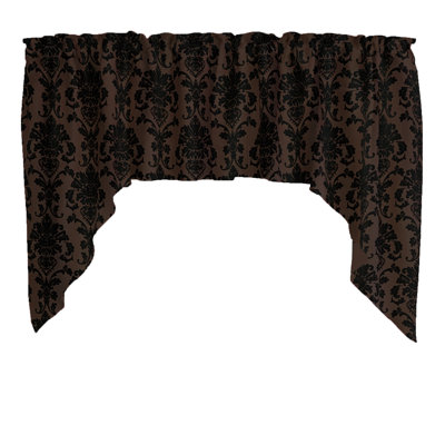 Cantonnière en popeline à motif floral damassé 58 "de large