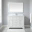 Meuble-lavabo autoportant blanc 48 po avec comptoir en marbre blanc Harkness