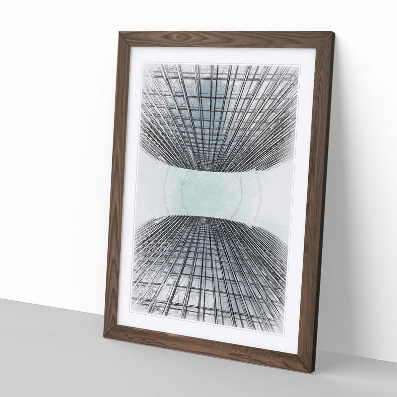 Sketching the Architecture Vol.48 - Picture Frame Drawing Print, Walnut Framed, 65cm H x 48cm W x 2cm D