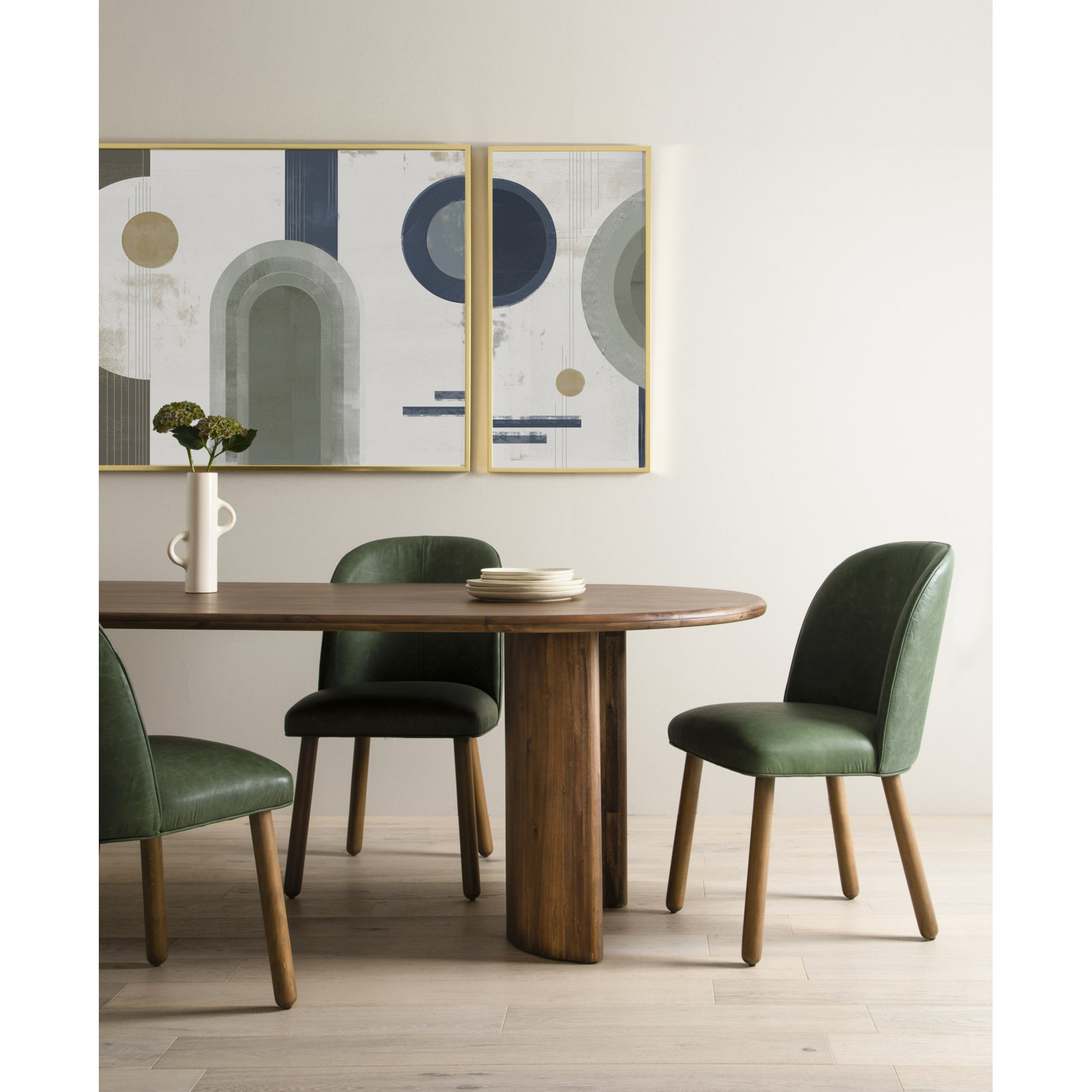 Haiden Oval Dining Table, 30" H x 94" W x 42" D, Seasoned Brown Acacia