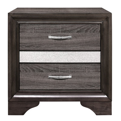 Table de chevet élégante avec rangement secret pour bijoux - hauteur de 16,5 po, 3 tiroirs, glissières en métal, sans assemblage, mobilier de chambre chic pour une profondeur de 26 po, tiroir caché, poignées polies, assemblage