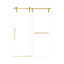 Porte de douche coulissante sans cadre H 50 à 54 po x 76 po, verre trempé transparent de 5/16 po (8 mm), cadre en acier inoxydable, or brossé