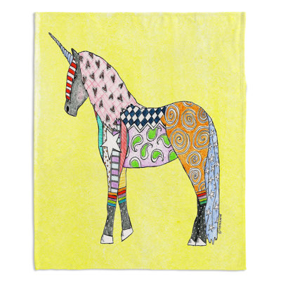 Couverture à motif de licorne