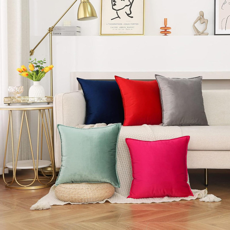 Ensemble de 2 housses de coussin décoratif carré pour canapé-lit, Marine