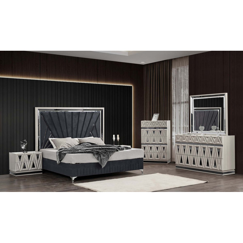 Ensemble de chambre à coucher rembourrée, Grand