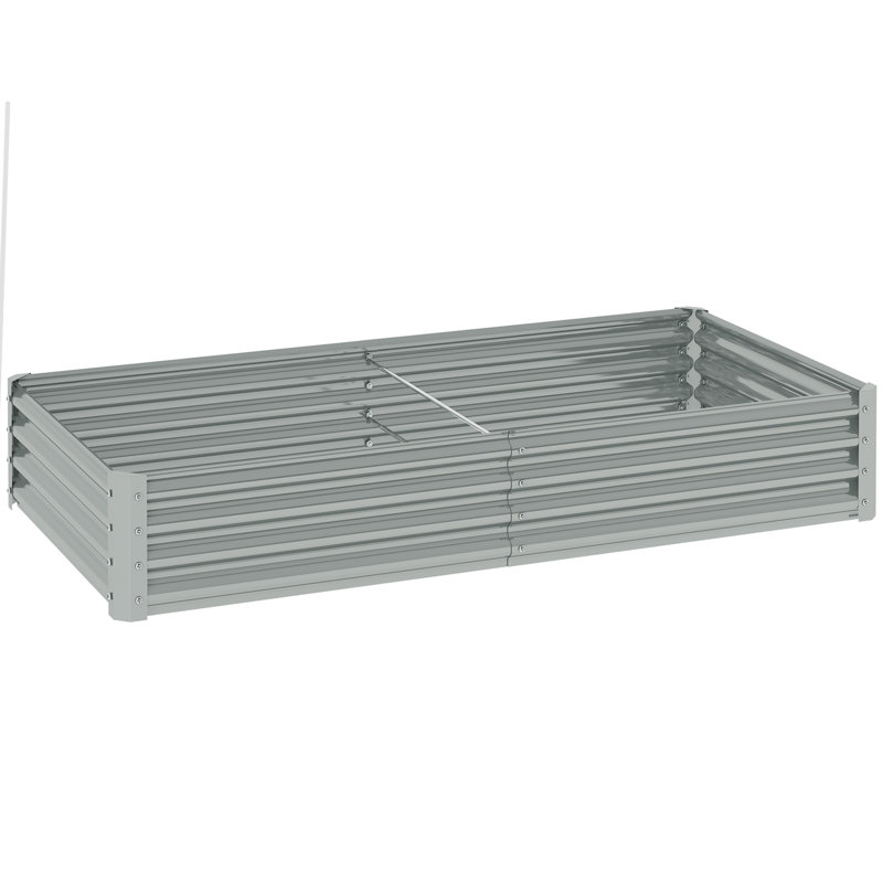 Planter, 30cm H x 180cm W x 90cm D, Silver