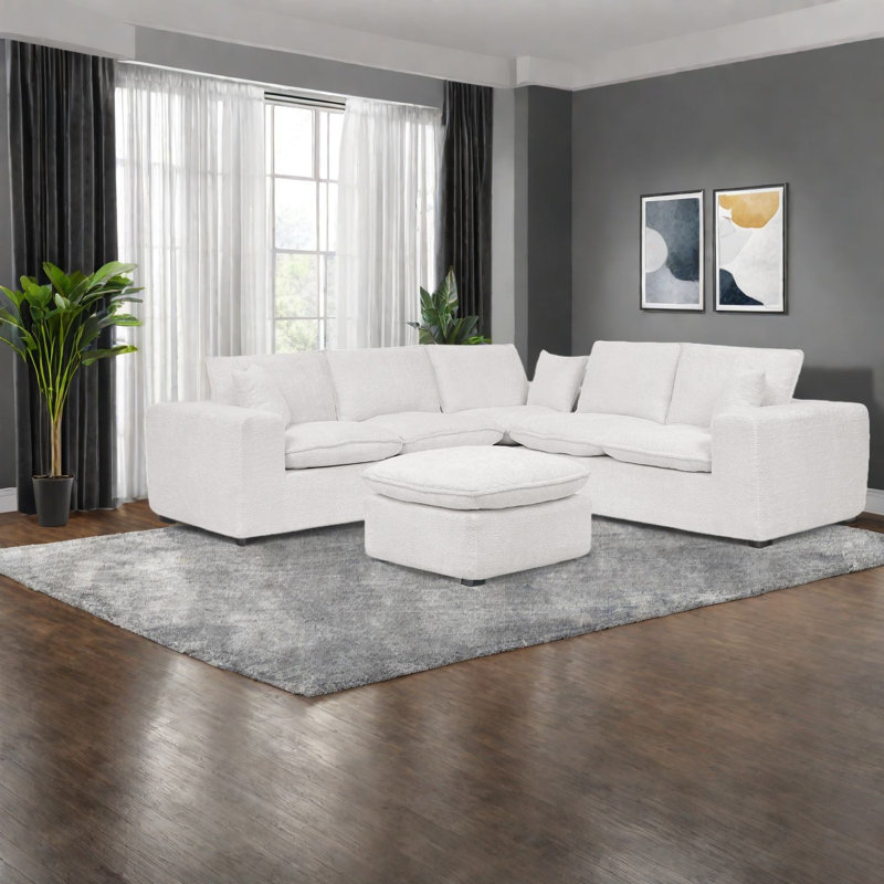 Canapé modulaire spacieux avec repose-pieds Boucle