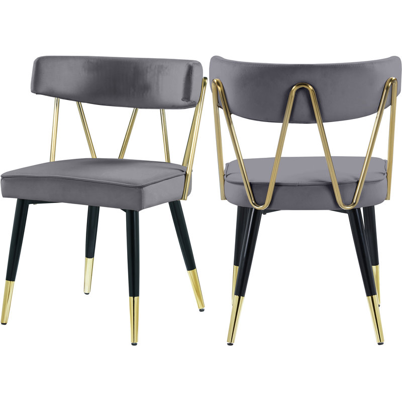 Chaise d'appoint en velours Jeudi, Velours gris