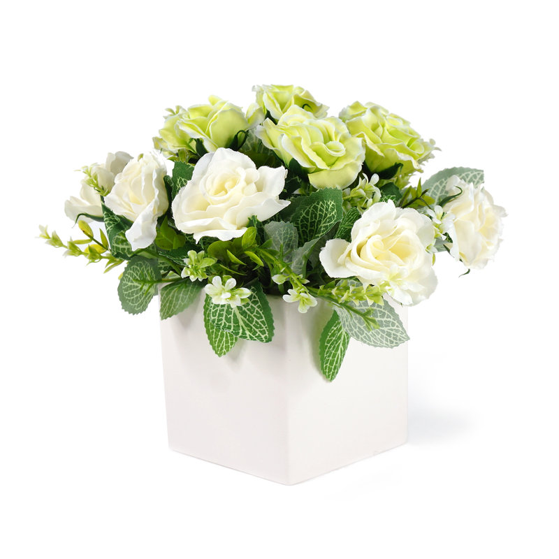 Silk Rose Arrangement in Vase