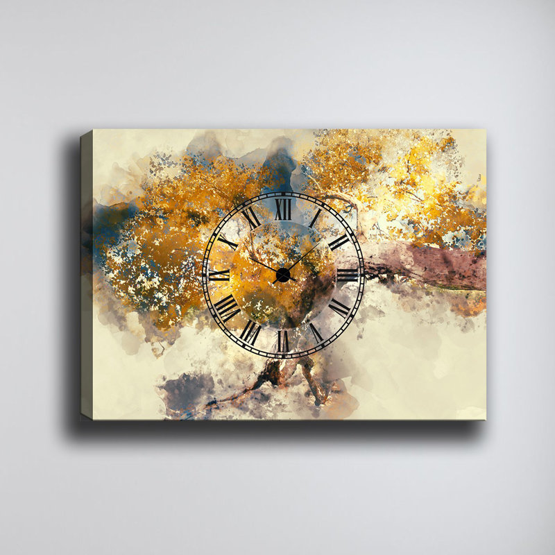 Elegant Decorative Wall Clock, 27.6 x 39.4 inches | 100% Cotton Face, 100% Wooden Frame (Thickness: 1.2 inches) | Eco-Friendly, Non-PVC Design | Perfect for Living Room, Bedroom, or Office Décor