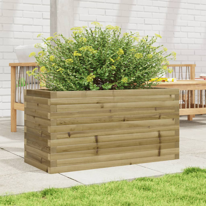 3 Wood Planter, 46cm H x 90cm W x 40cm D, Naturally impregnated
