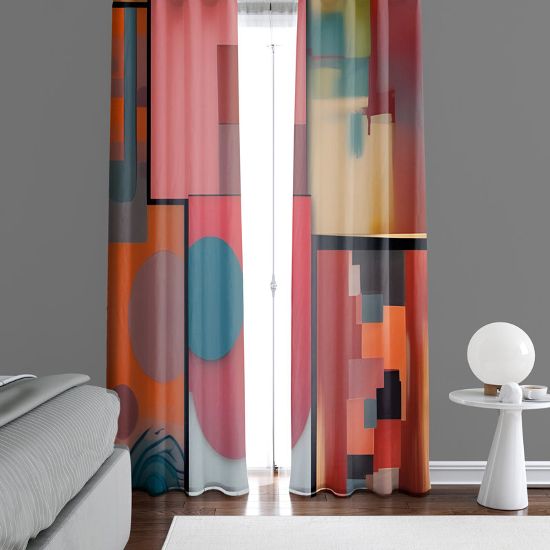 Paire de rideaux semi-transparents en polyester Dhanwanti, L 40 po x L 82 po