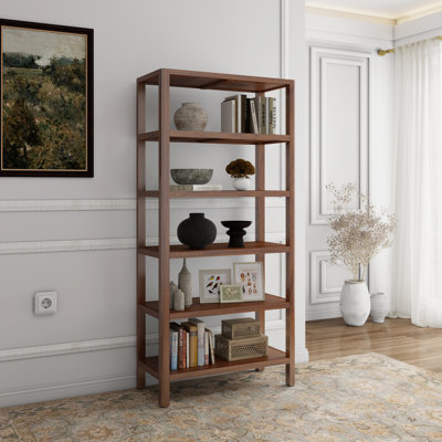72"H x 34"W Lai 5-Tier Storage Bookcase