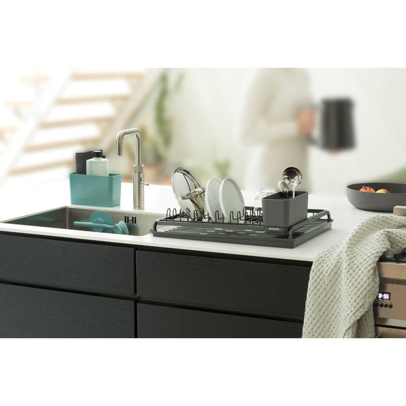Égouttoir à vaisselle compact en aluminium pour évier Brabantia, Gris foncé