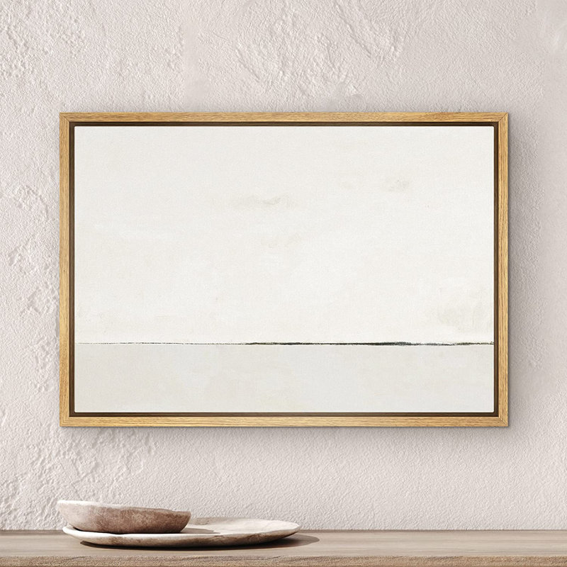 «Contemporary Simple & Minimal Neutral Modern Artwork», art mural encadré sur toile, H 16 po x l 24 po x P 1,5 po