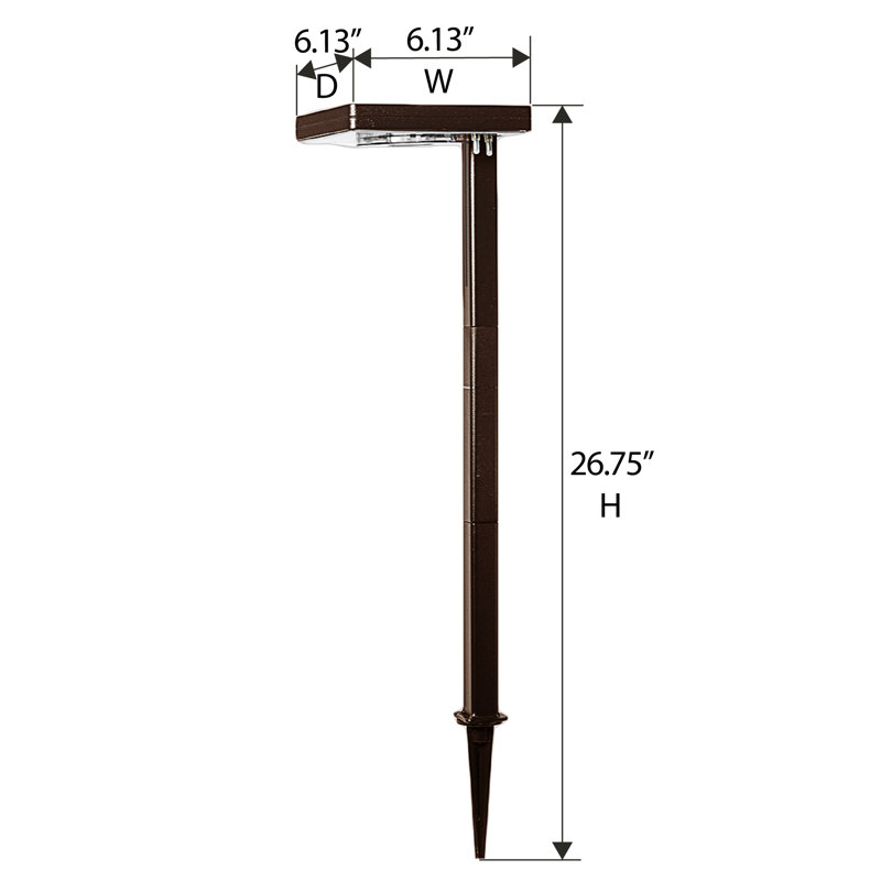 Bronze LED Solar Path Light with Adjustable Mounting Options