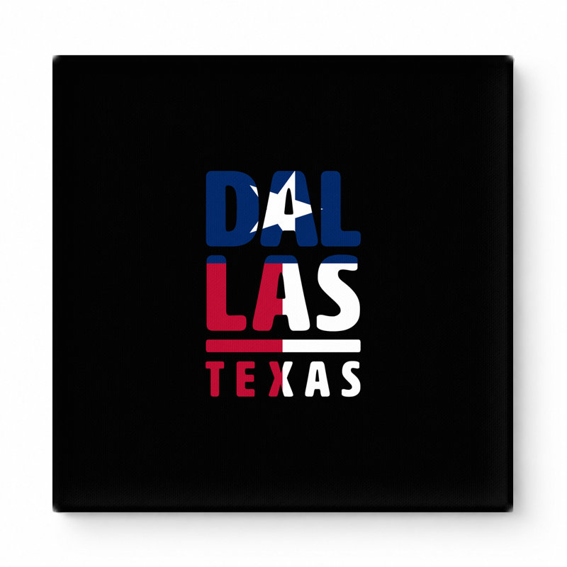 Dallas, Texas - art mural carré sur toile, 12" W x 12" H