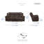 Canapé inclinable manuel double en microfibre polie Hamison de 91,5 po avec coussins en mousse haute densité et siège renforcé en métal-1885374942