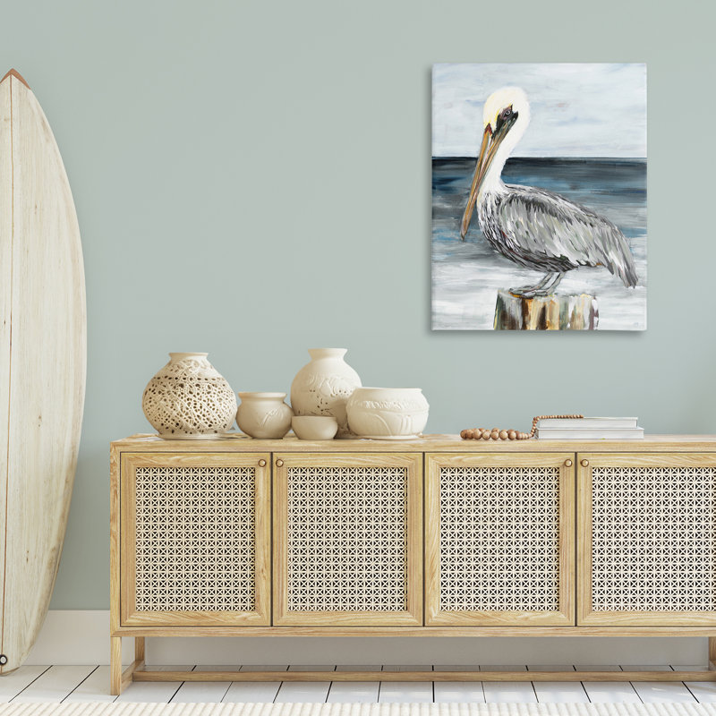 «Peaceful Beach Pelican» par Julie DeRice, H 40 po x l 30 po