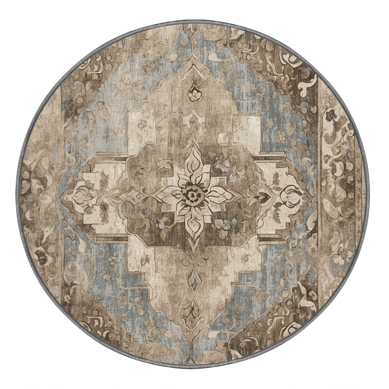 Tapis élégant en mosaïque, Rond 7 pi