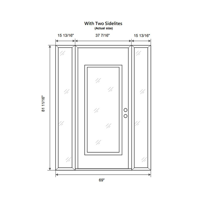 Porte d'entrée en acier pré-suspendue, Gauche, L 69 po x H 81,69 po, Gelé