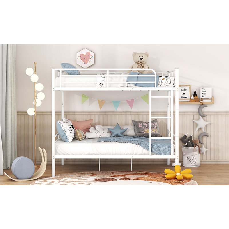 Lit superposé en fer blanc au-dessus - Design contemporain, capacité de poids élevée, confortable pour toutes les maisons en métal avec style, construction, s'adapte à tous les décors de chambre à coucher