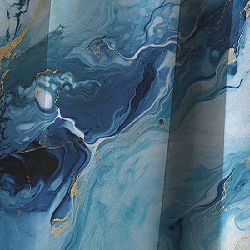 Rideau occultant en marbre Coastal Blue Elegant Marble Shore, L 52 po x L 84 po