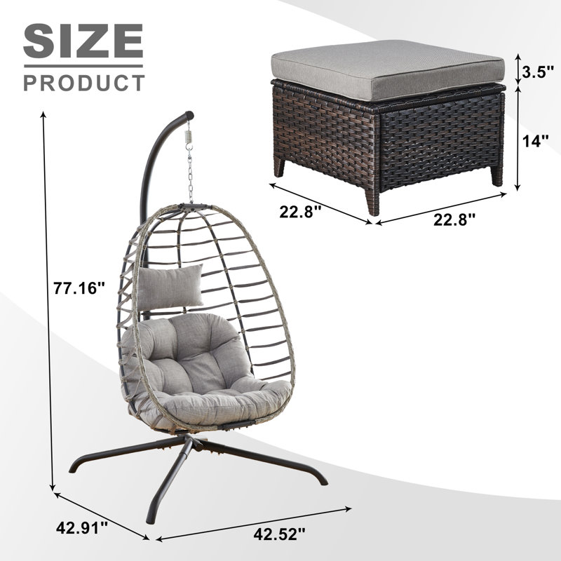Chaise de patio inclinable avec coussins et repose-pieds Baja, Polyester brun