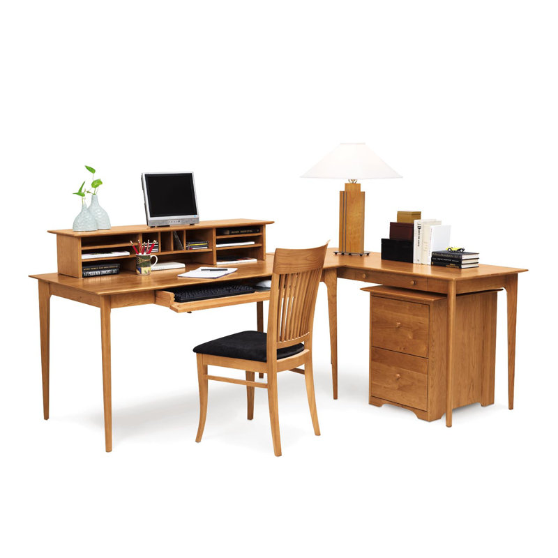 Sarah Solid Wood Solid Wood Writing Desk, Natural Cherry