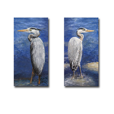 "Into the pond I & II" par Walter Johnson, ensemble de 2 reproductions d’art sur toile tendue