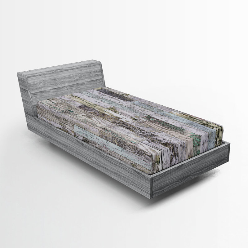 Ensemble de 2 draps-housses Ambesonne, Multicolore / bois et déclin 1, Drap-housse simple TG