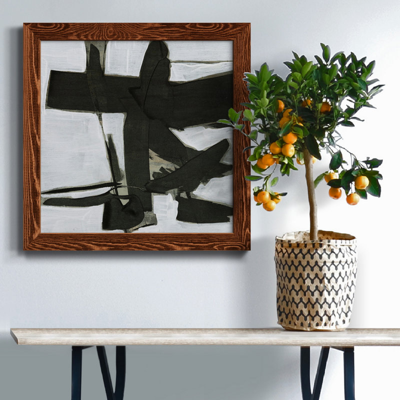 Ode An Kline III - Toile encadrée de qualité supérieure - prête à être accrochée, H 35,5 po x l 35,5 po x P 1,5 po