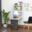 Le bureau mural avec tableau noir et rangement, blanc, améliore l'apparence des tablettes de l'espace, pour une petite salle à manger