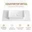 Dessus de meuble-lavabo blanc en pierre de quartz 36 po avec lavabo vasque carré en céramique
