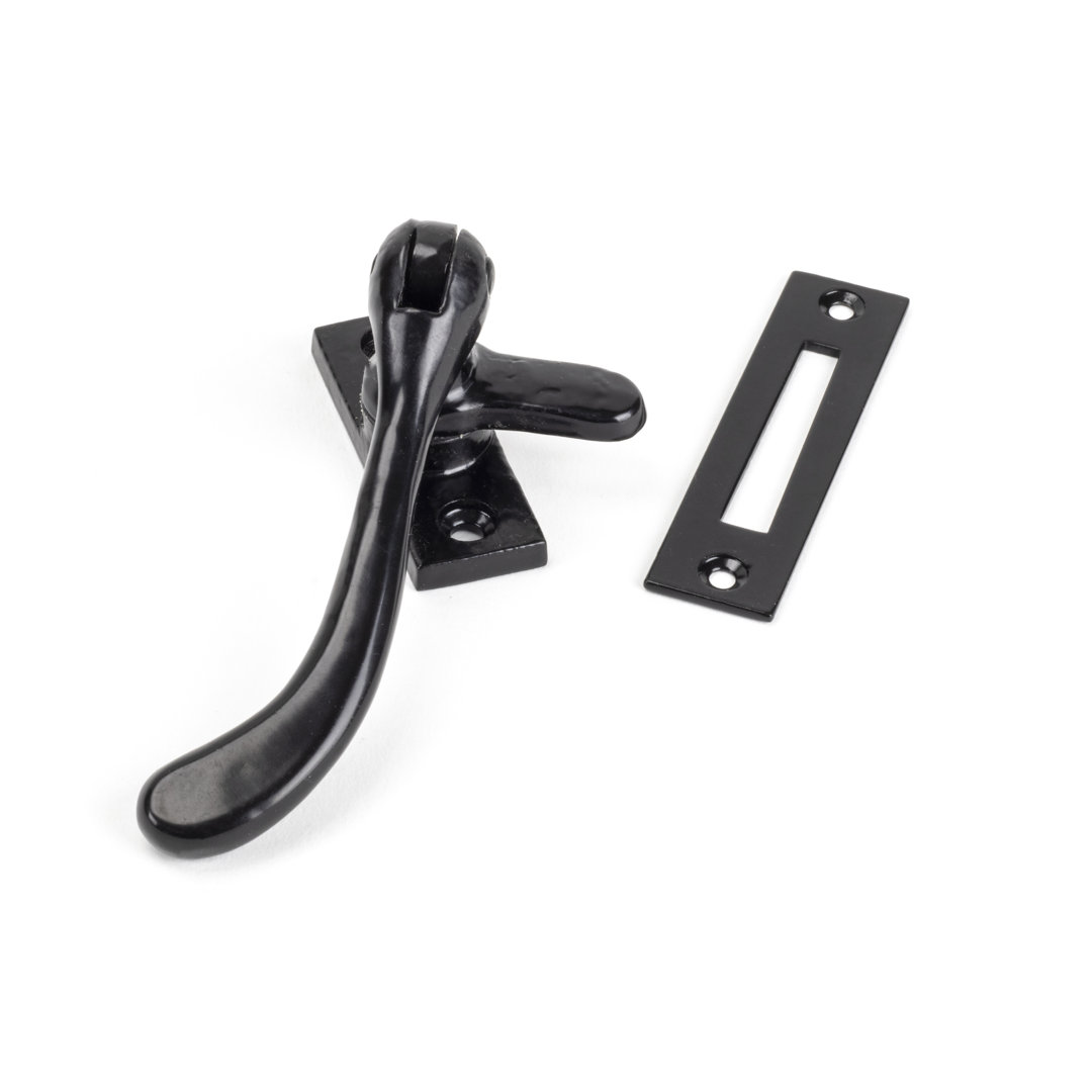 Black Traditional Smith Pear Drop Casement Fastener - Image 4
