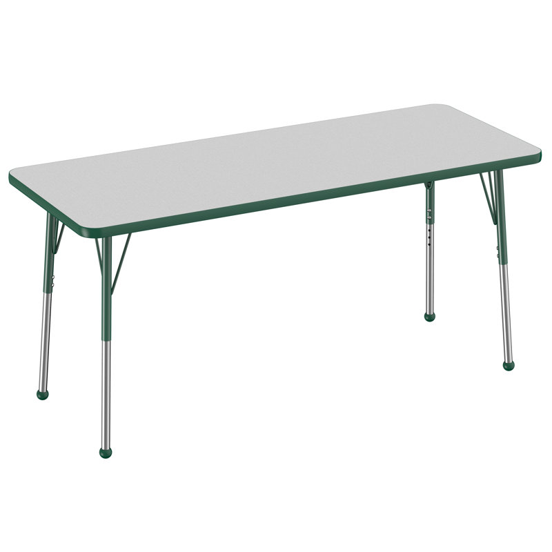 Table rectangulaire 24 "x 60", Gris, Vert