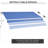 12' X 10' Patio Awning Retractable , & Water- 280g/m² Fabric, Manual Crank, Aluminum Frame For Deck, Patio, Yard, Dark Blue Awning, 10', Balcony
