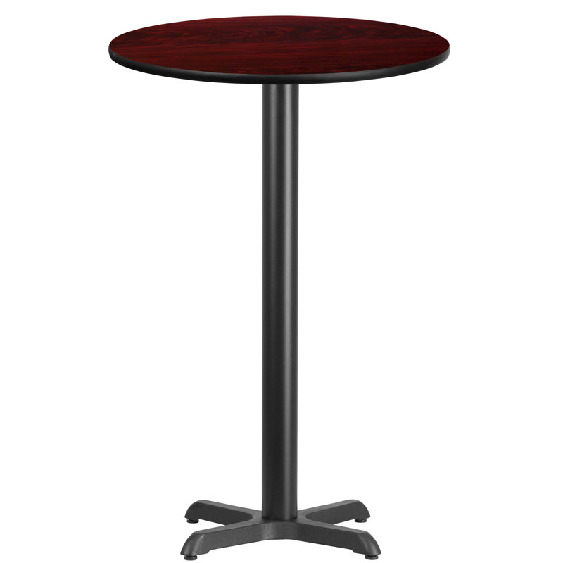 Plateau de table rond en stratifié Carrus, H 43,13 po x l 24 po x P 24 po, Acajou