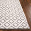 Tapis géométrique en laine tissé à la main ivoire / brun-818927183